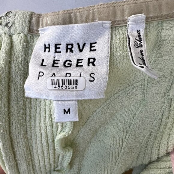 Herve Leger Mint Green Strapless Boucle Mini Dress $1,190 - Picture 12 of 15